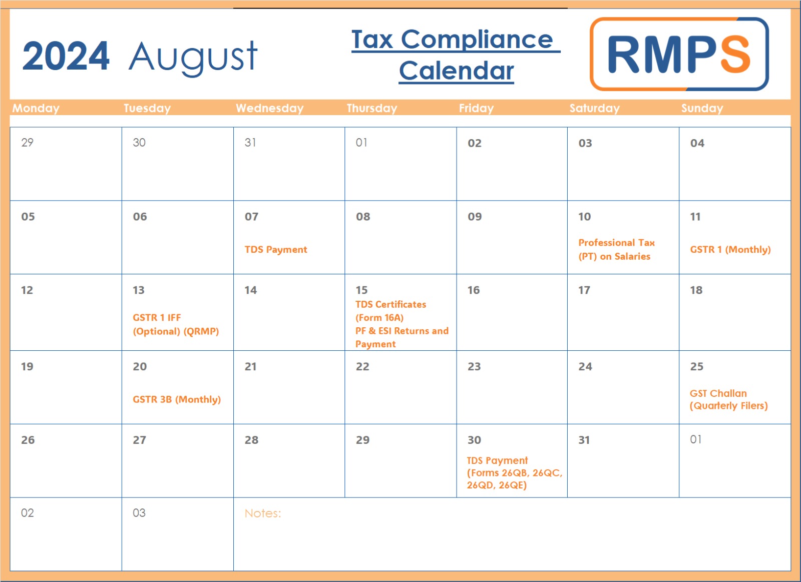 August 2024 Compliance Calendar Key Deadlines for Businesses